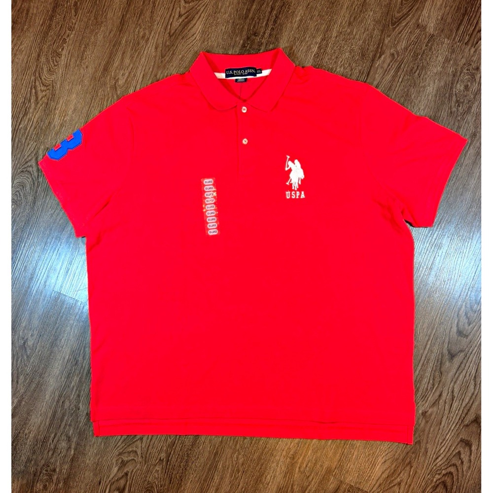 U.S. Polo Assn. Men's Polo Shirt XXL Red Short Sleeve Embroidered Logo
